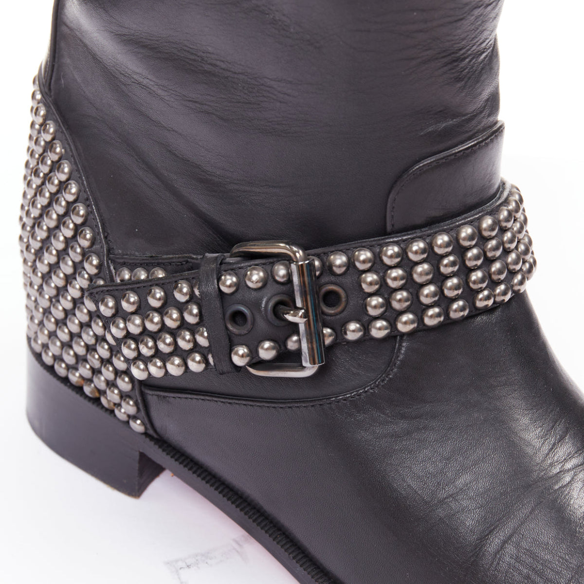 Women's Christian Louboutin Studded Wedged Boots