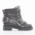 Women's Alexander Mcqueen Leather Fur Combat Boot