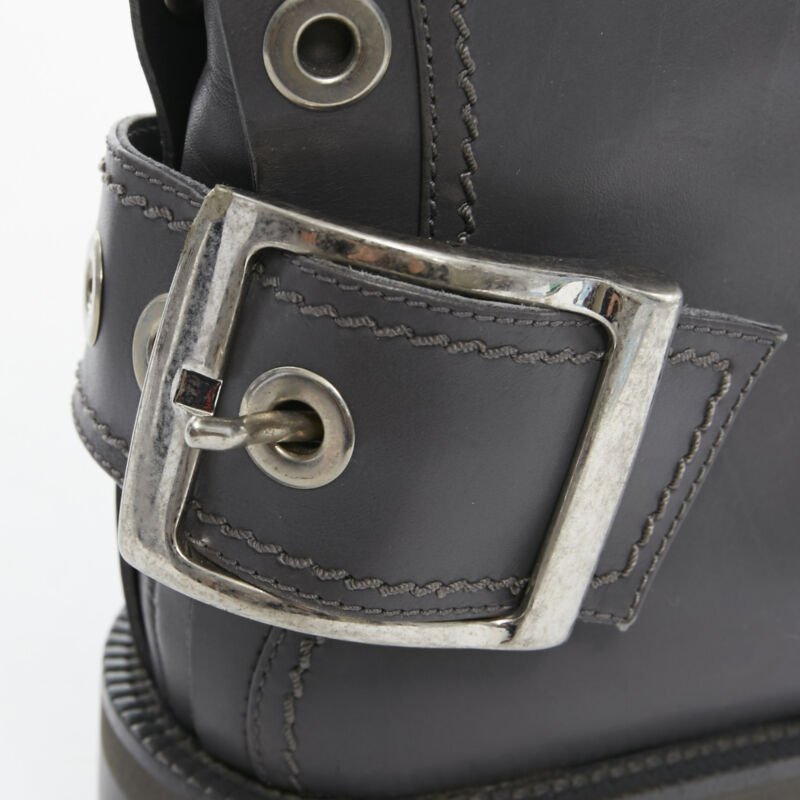 Women's Alexander Mcqueen Leather Fur Combat Boot