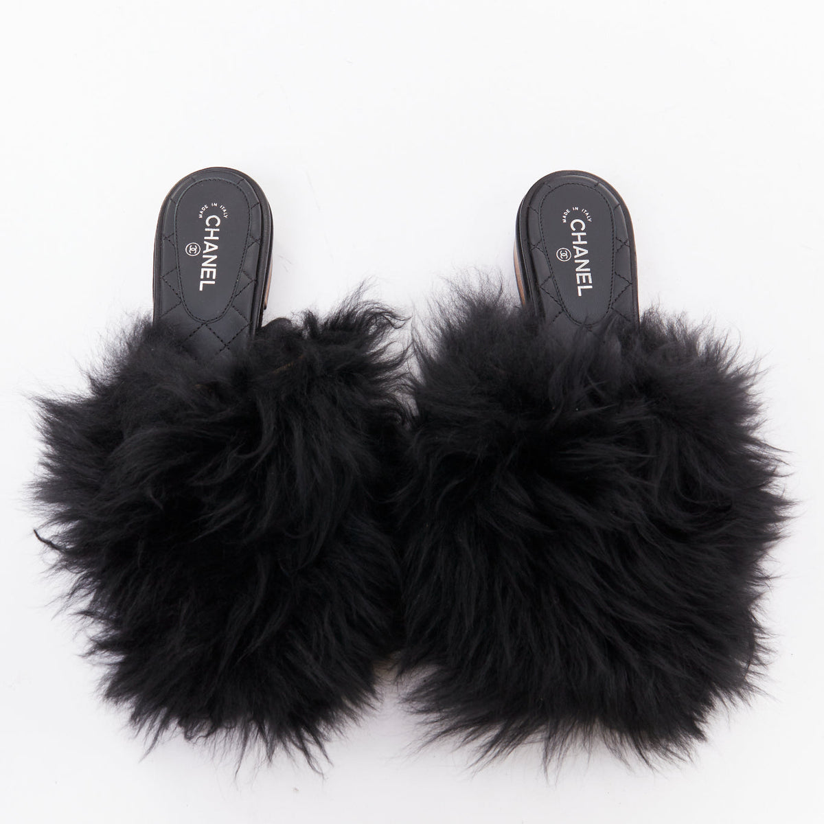 Women's Chanel Lamb Fur Fluffy Slippers