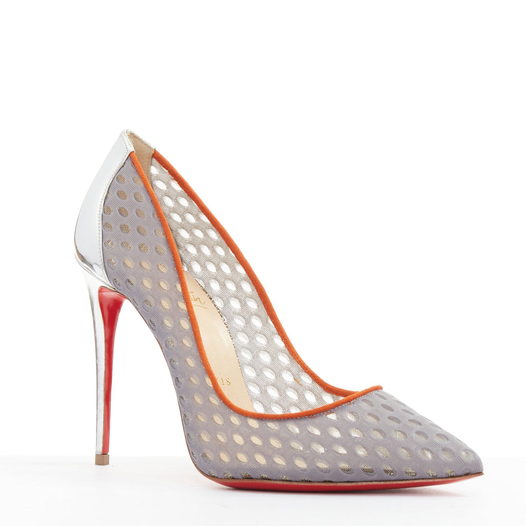 Women's Christian Louboutin Silver Pump