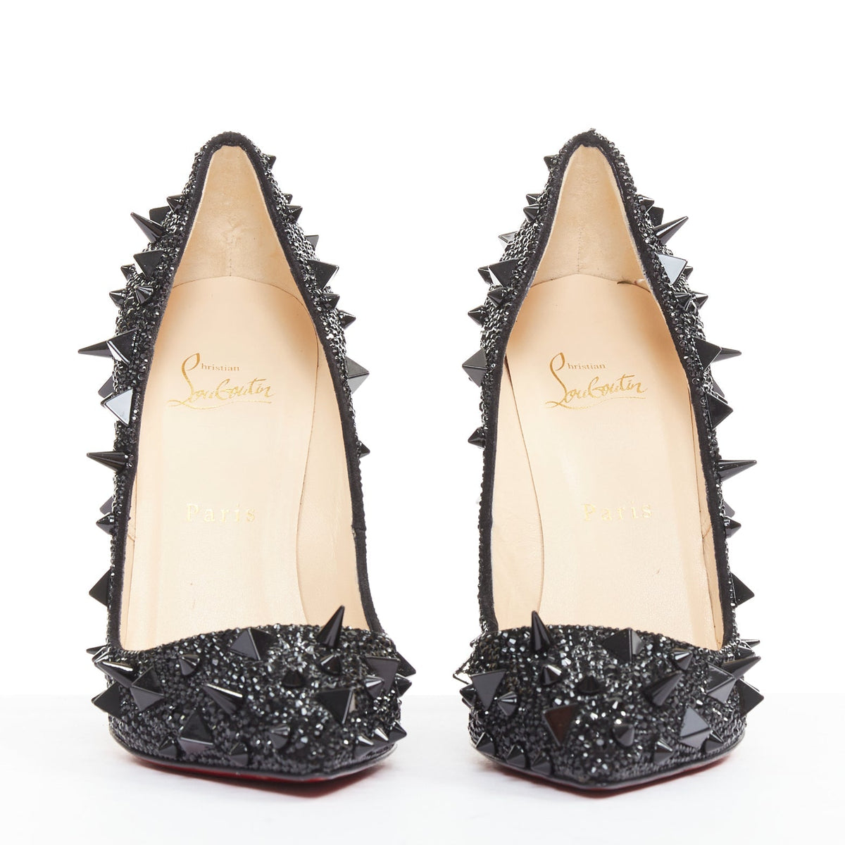 Women's Christian Louboutin Crystal Spike Pumps