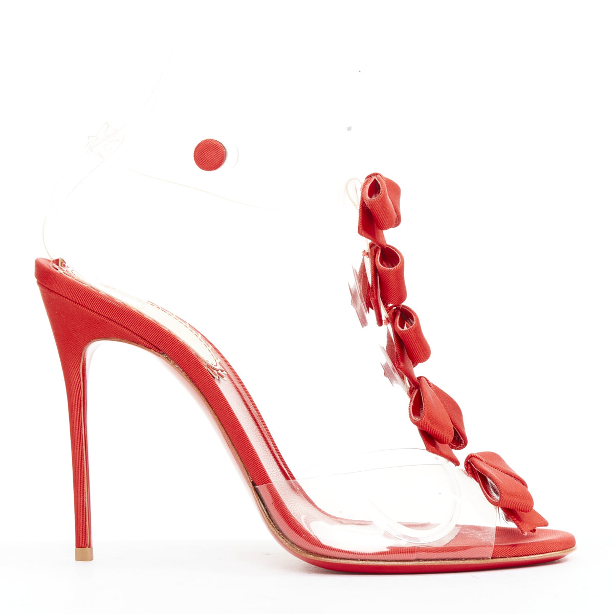 Women's Christian Louboutin PVC Grosgrain Heels