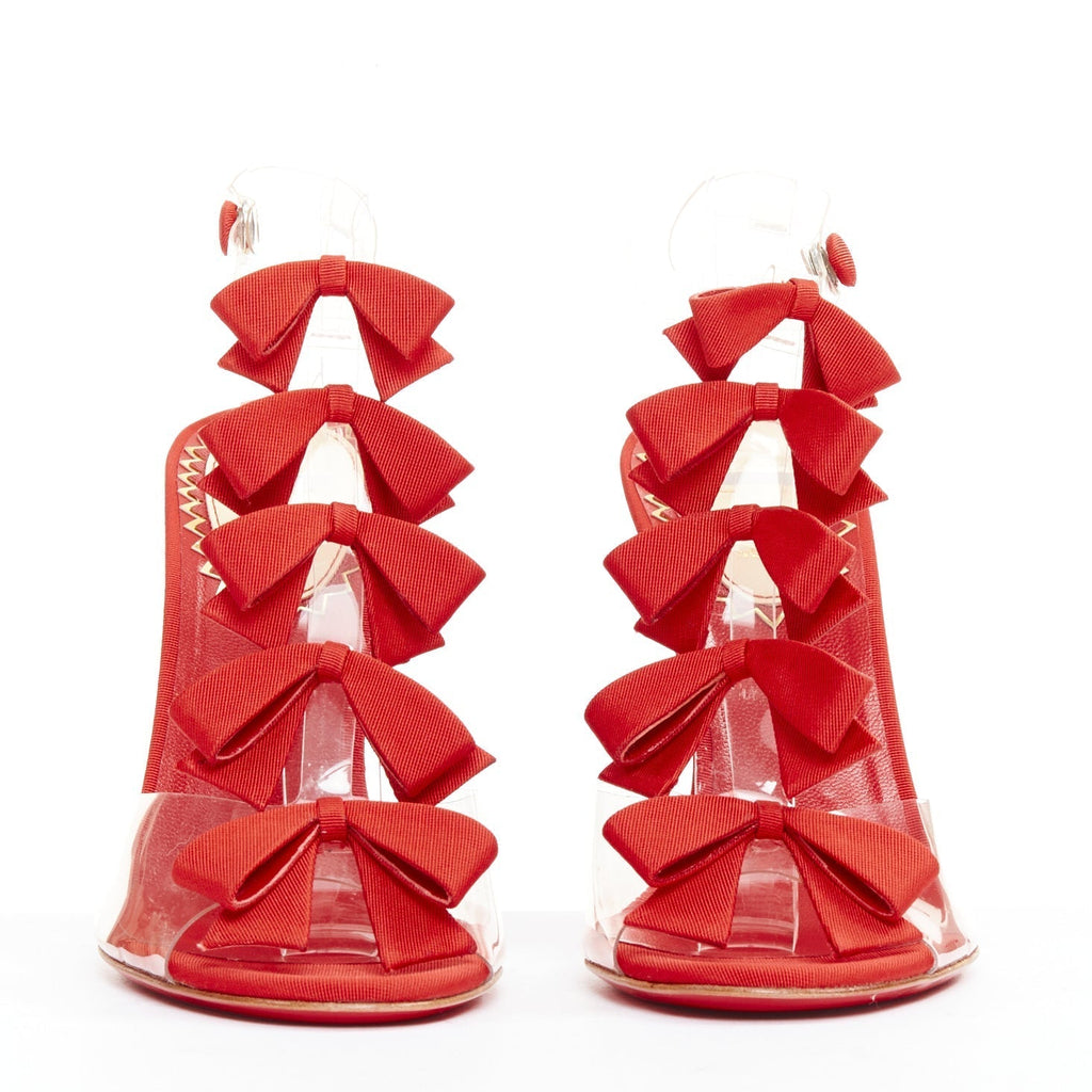 Women's Christian Louboutin PVC Grosgrain Heels