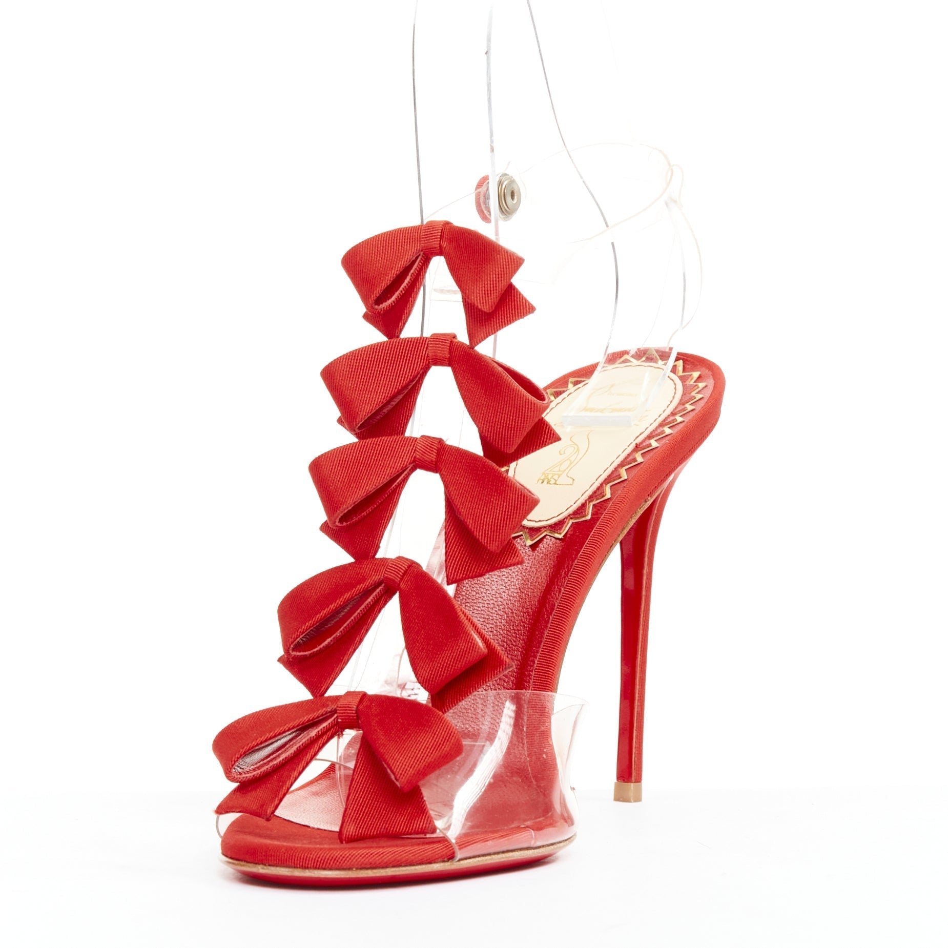 Women's Christian Louboutin PVC Grosgrain Heels