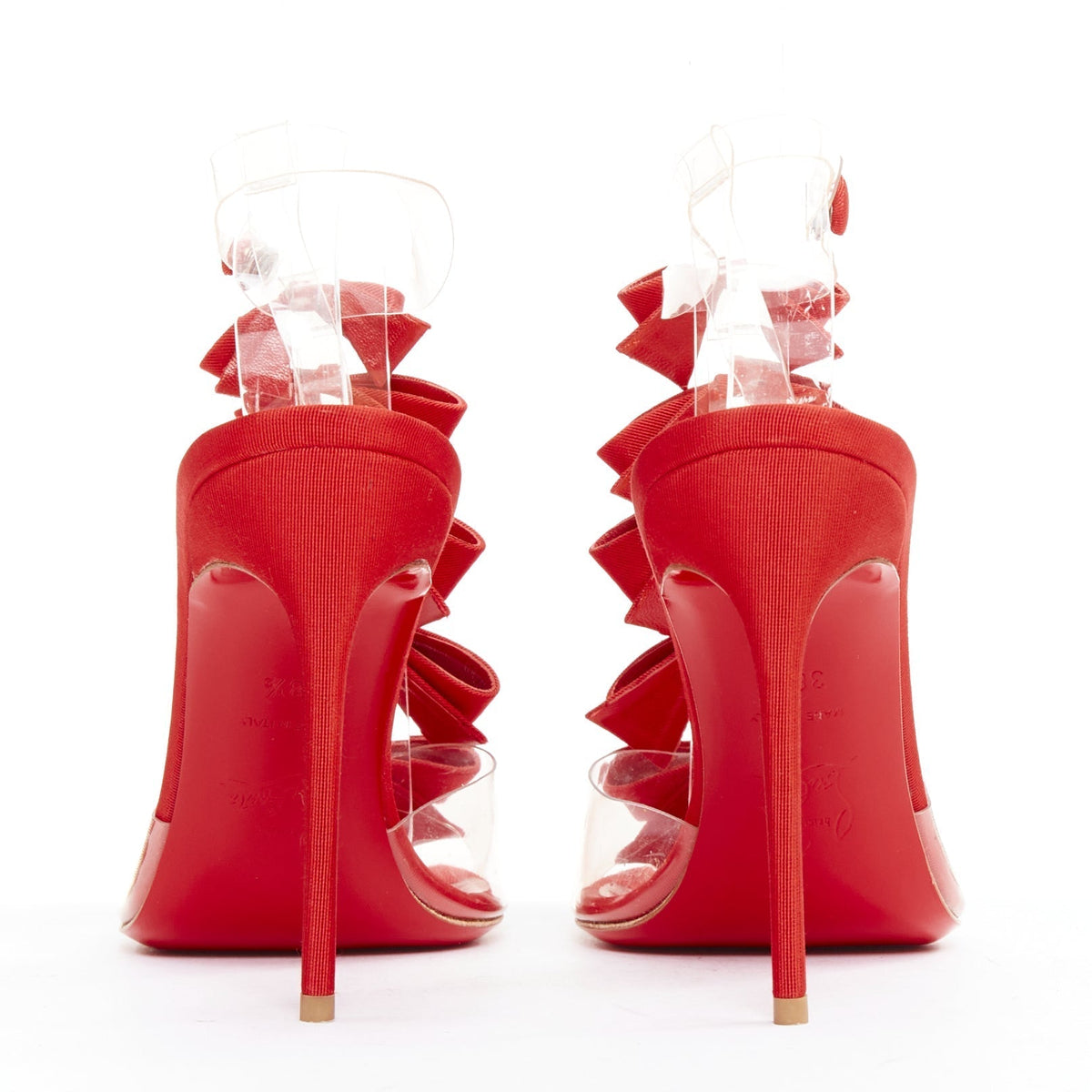 Women's Christian Louboutin PVC Grosgrain Heels