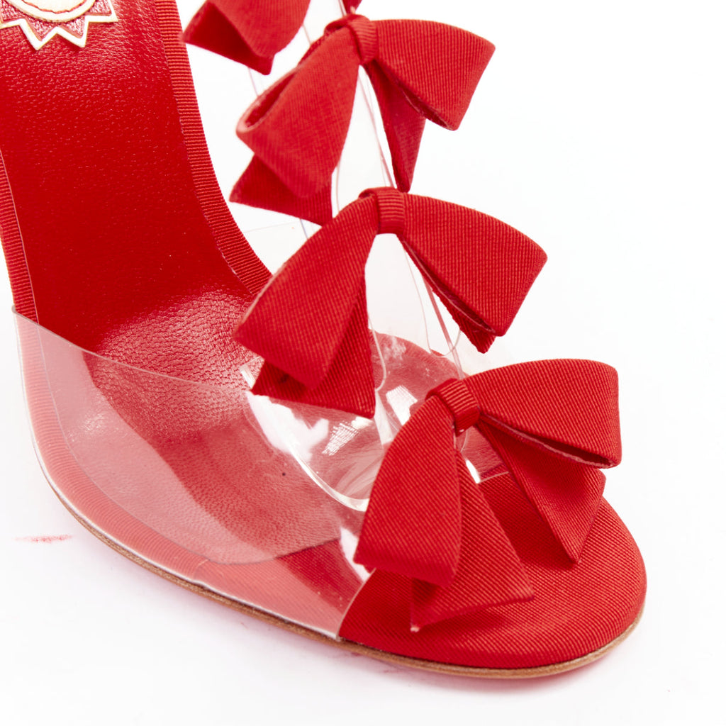 Women's Christian Louboutin PVC Grosgrain Heels