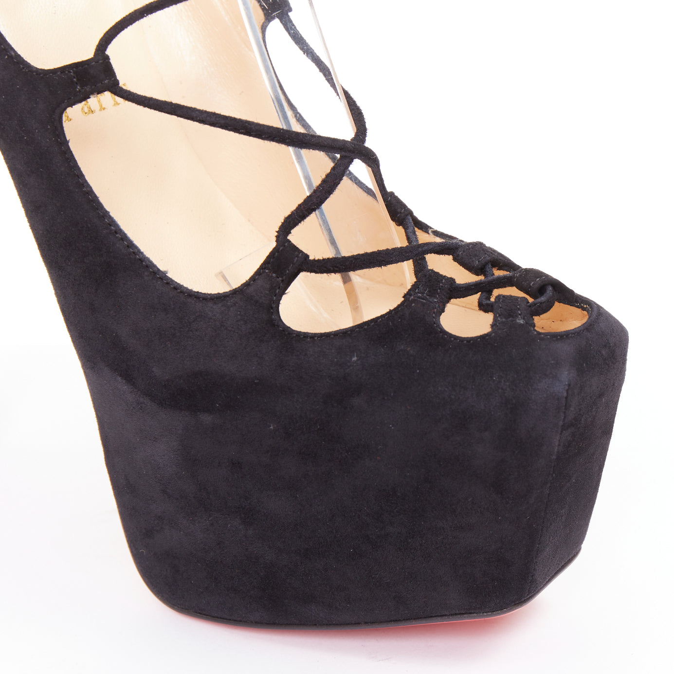 Women's Christian Louboutin Suede Square Toe Pumps