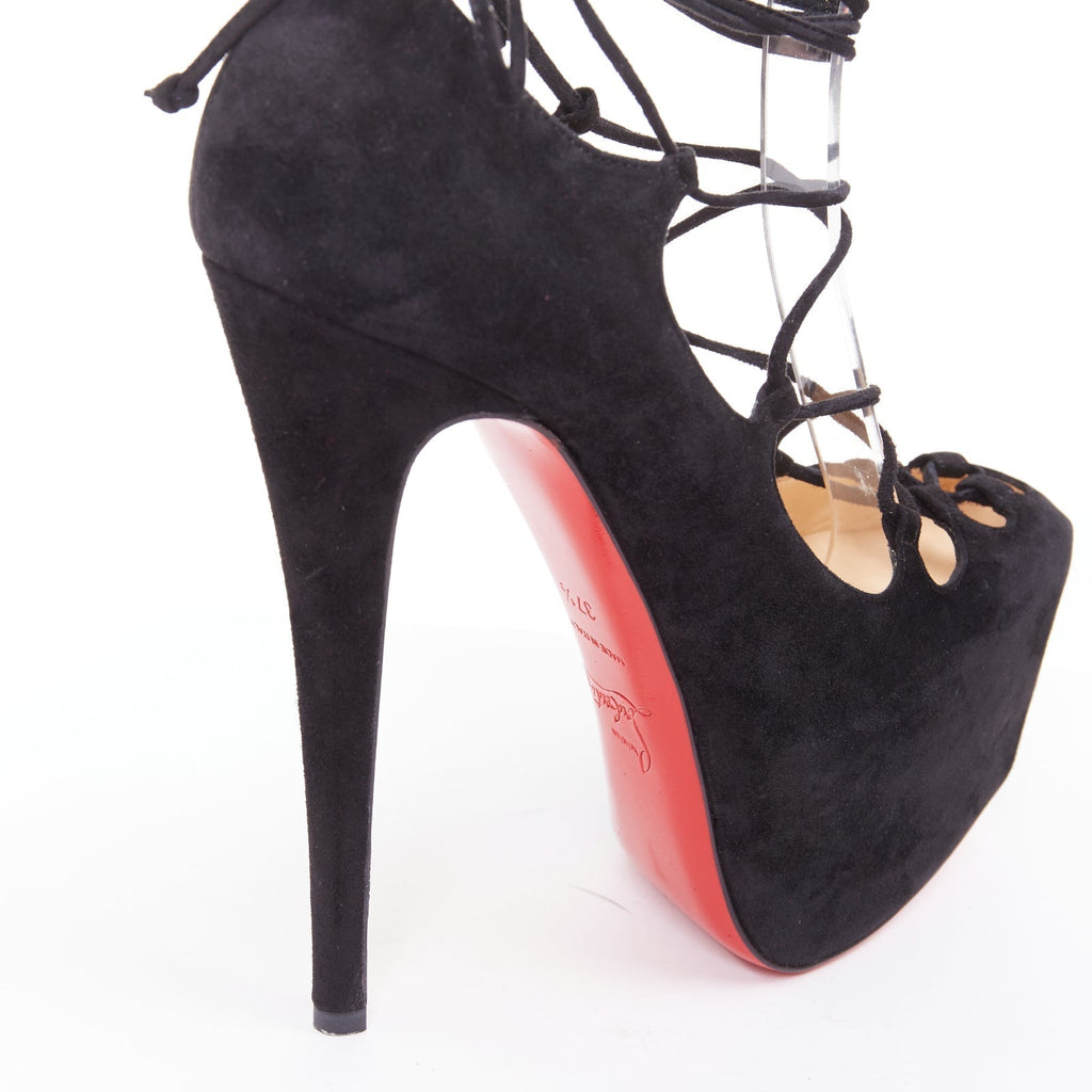 Women's Christian Louboutin Suede Square Toe Pumps