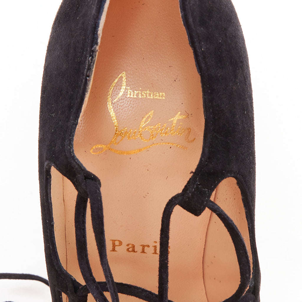 Women's Christian Louboutin Suede Square Toe Pumps