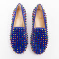 Women's Christian Louboutin Suede Spike Flats