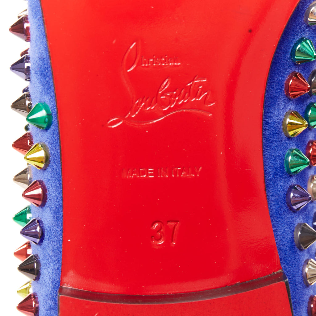 Women's Christian Louboutin Suede Spike Flats