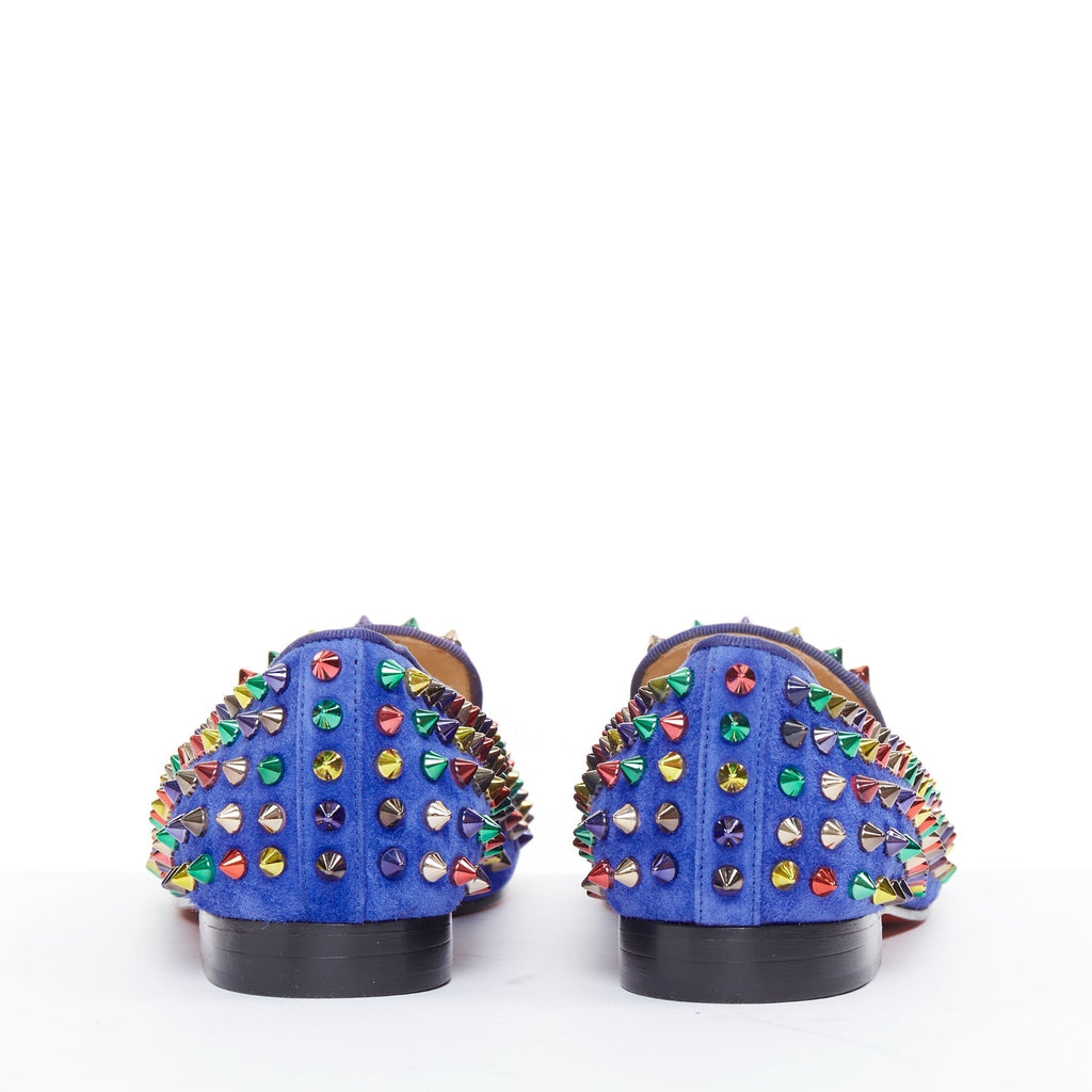 Women's Christian Louboutin Suede Spike Flats