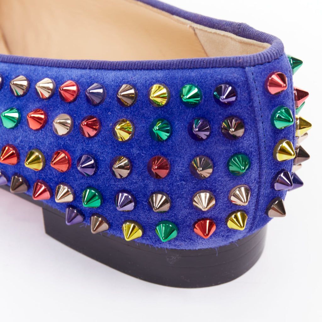 Women's Christian Louboutin Suede Spike Flats