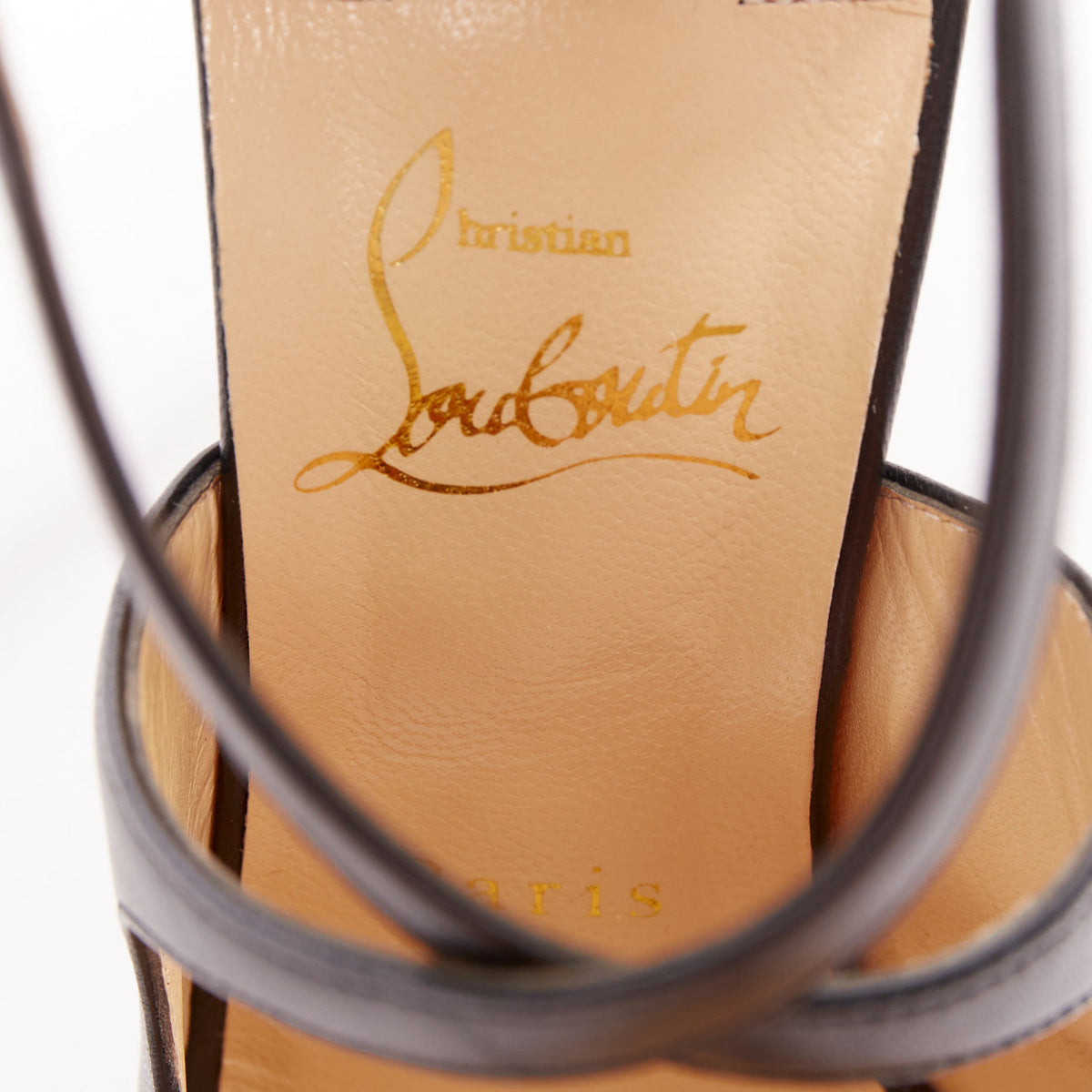 Women's Christian Louboutin Leather Cross Strap Pumps