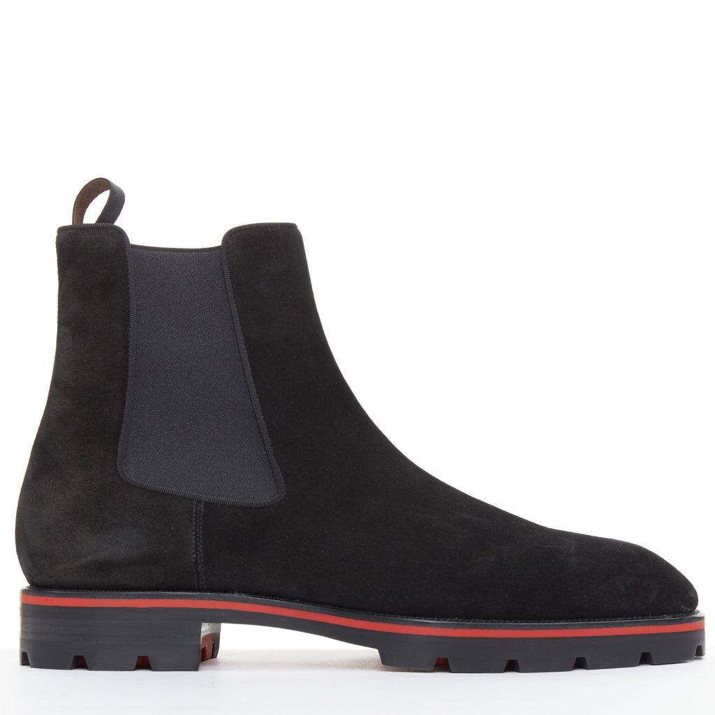 Men's Christian Louboutin Suede Lug Sole Boots