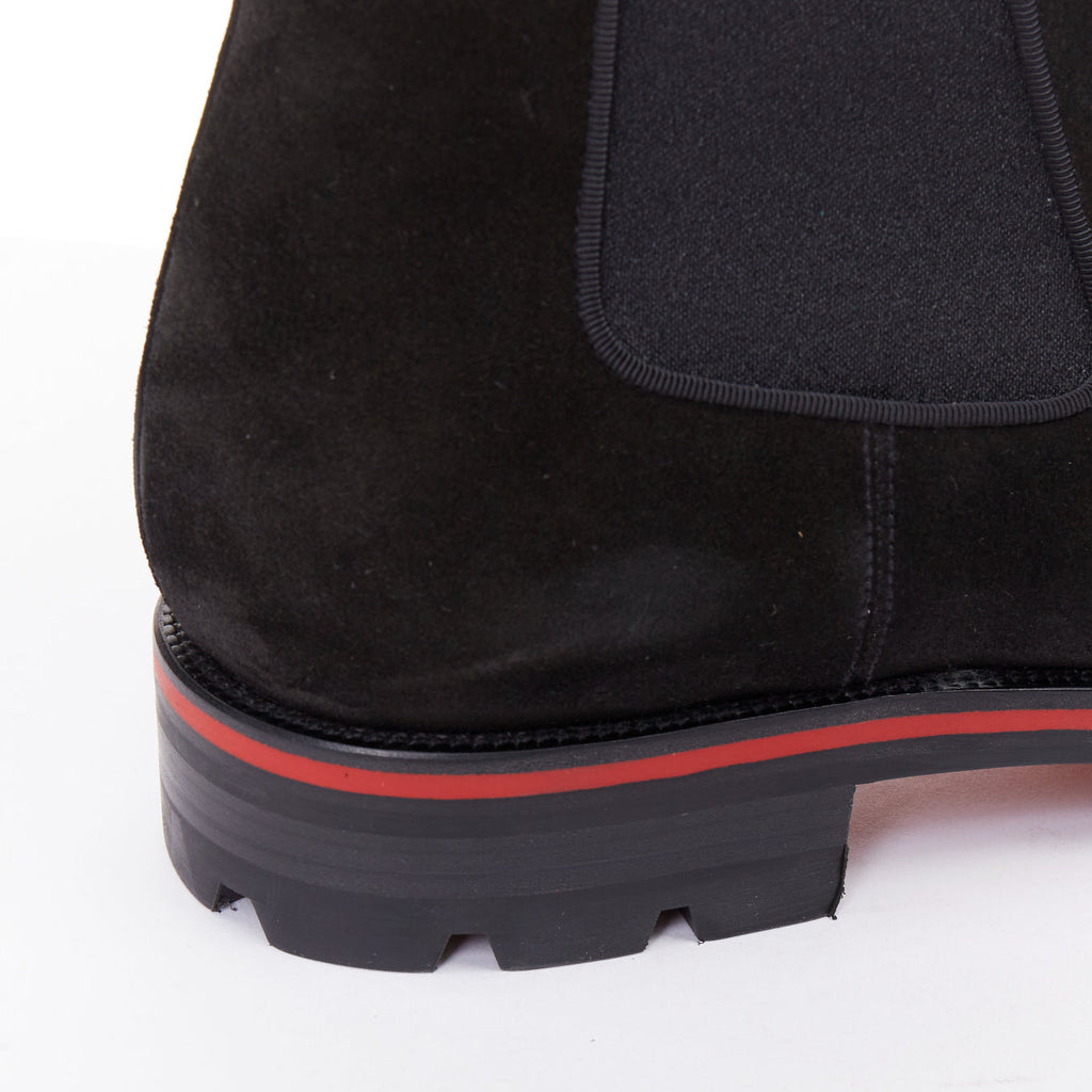 Men's Christian Louboutin Suede Lug Sole Boots