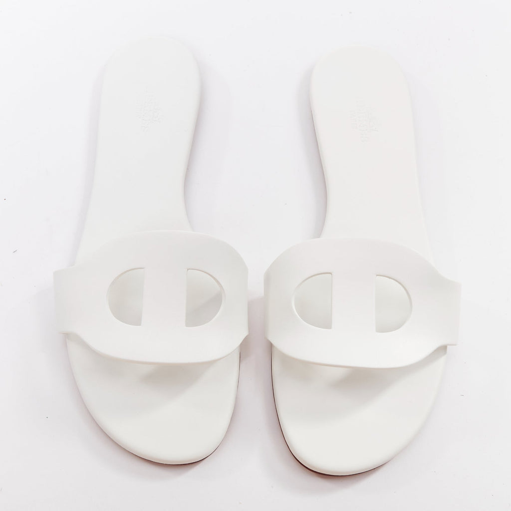 Women's Hermes Leather Flat Sandal Slippers