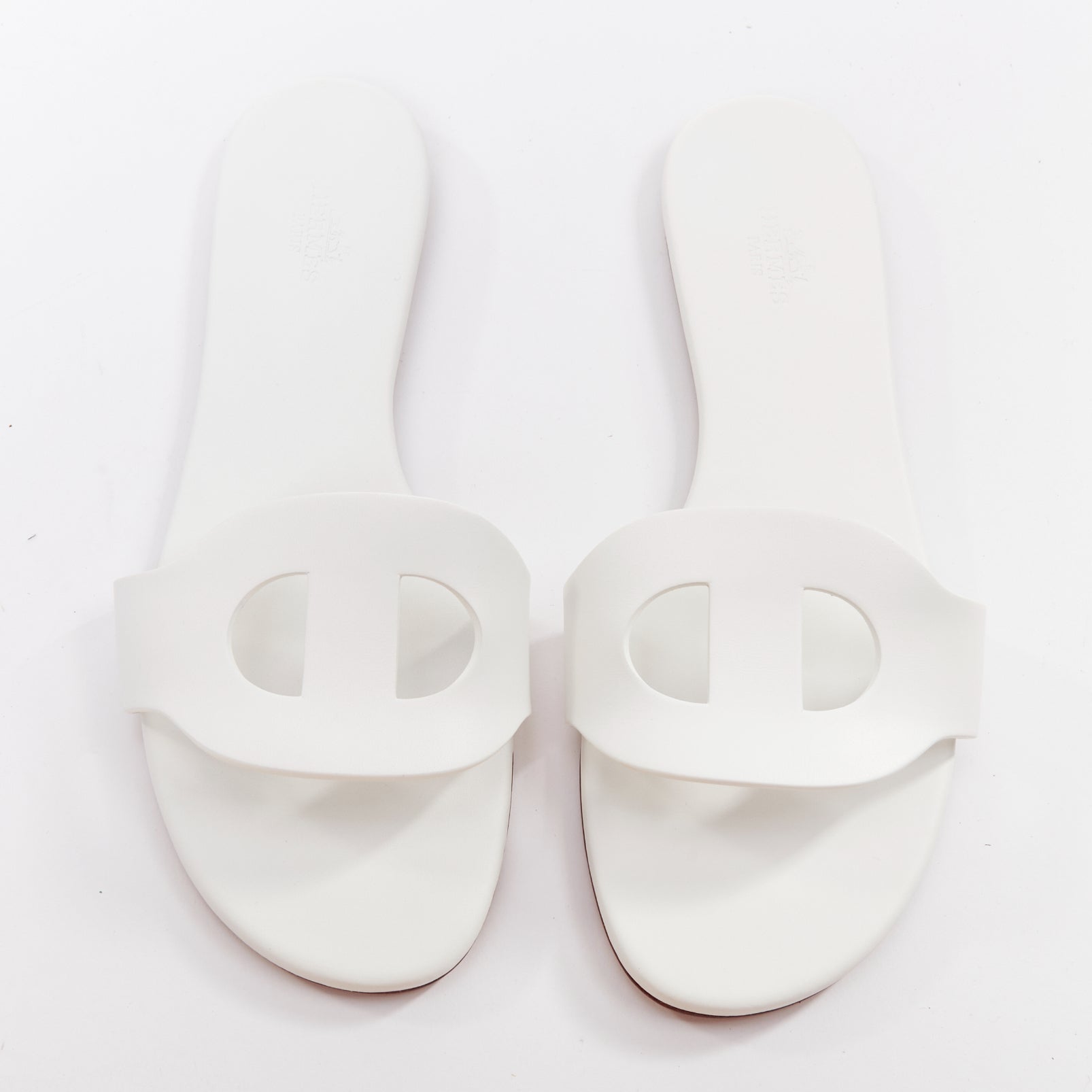 Women's Hermes Leather Flat Sandal Slippers