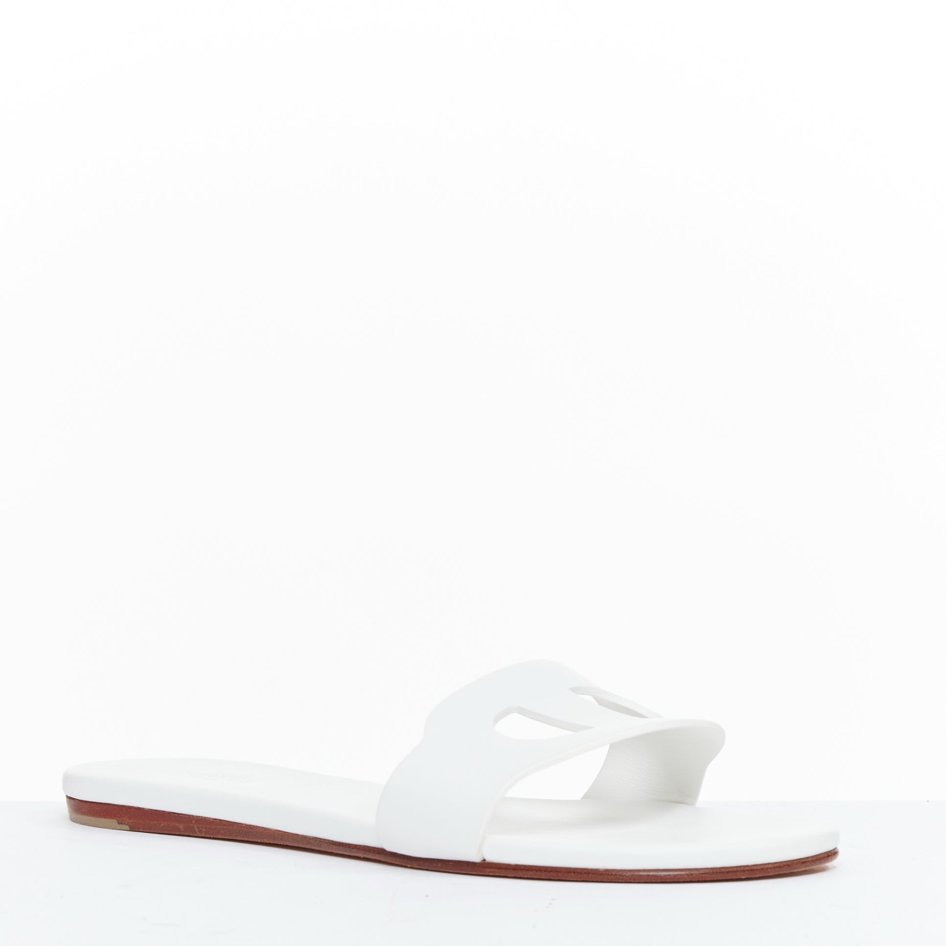 Women's Hermes Leather Flat Sandal Slippers
