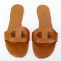 Women's Hermes Leather Flat Sandal Slippers