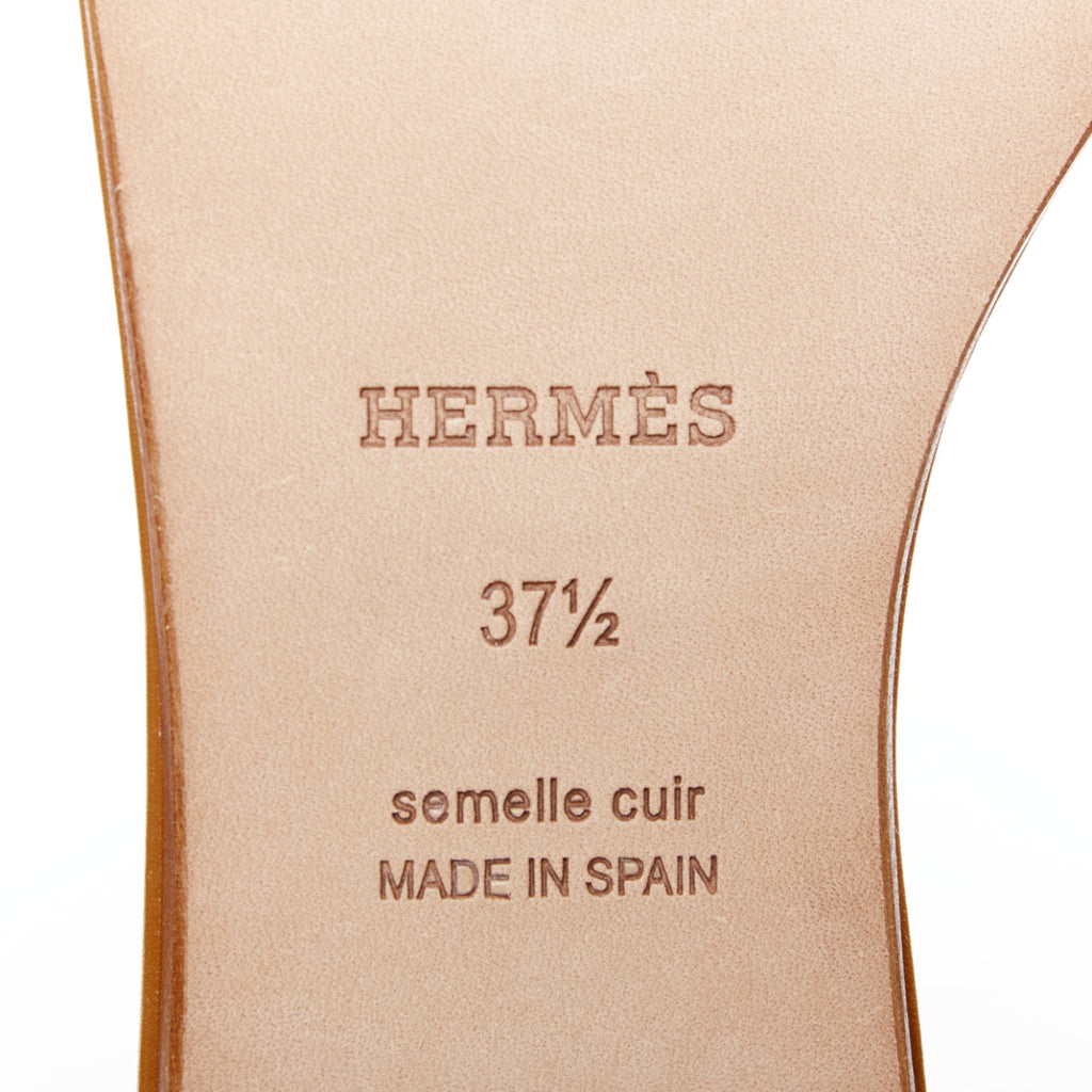 Women's Hermes Leather Flat Sandal Slippers