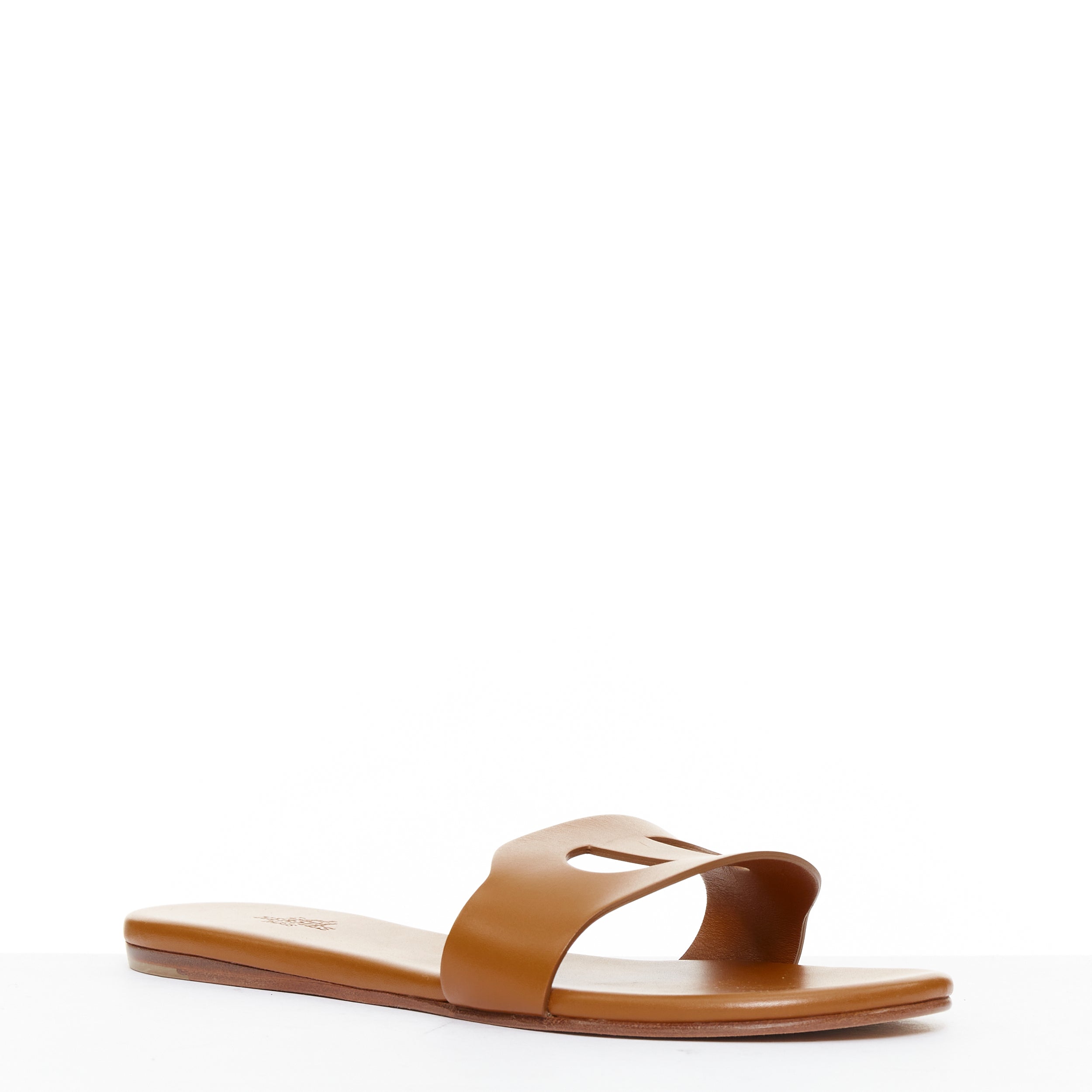 Women's Hermes Leather Flat Sandal Slippers