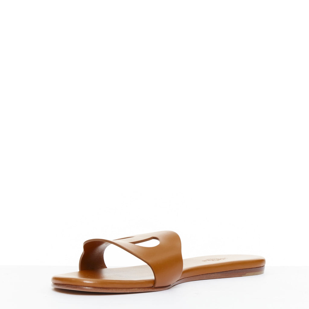 Women's Hermes Leather Flat Sandal Slippers