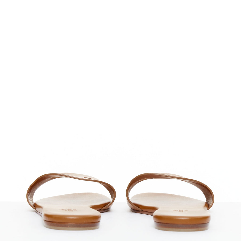 Women's Hermes Leather Flat Sandal Slippers