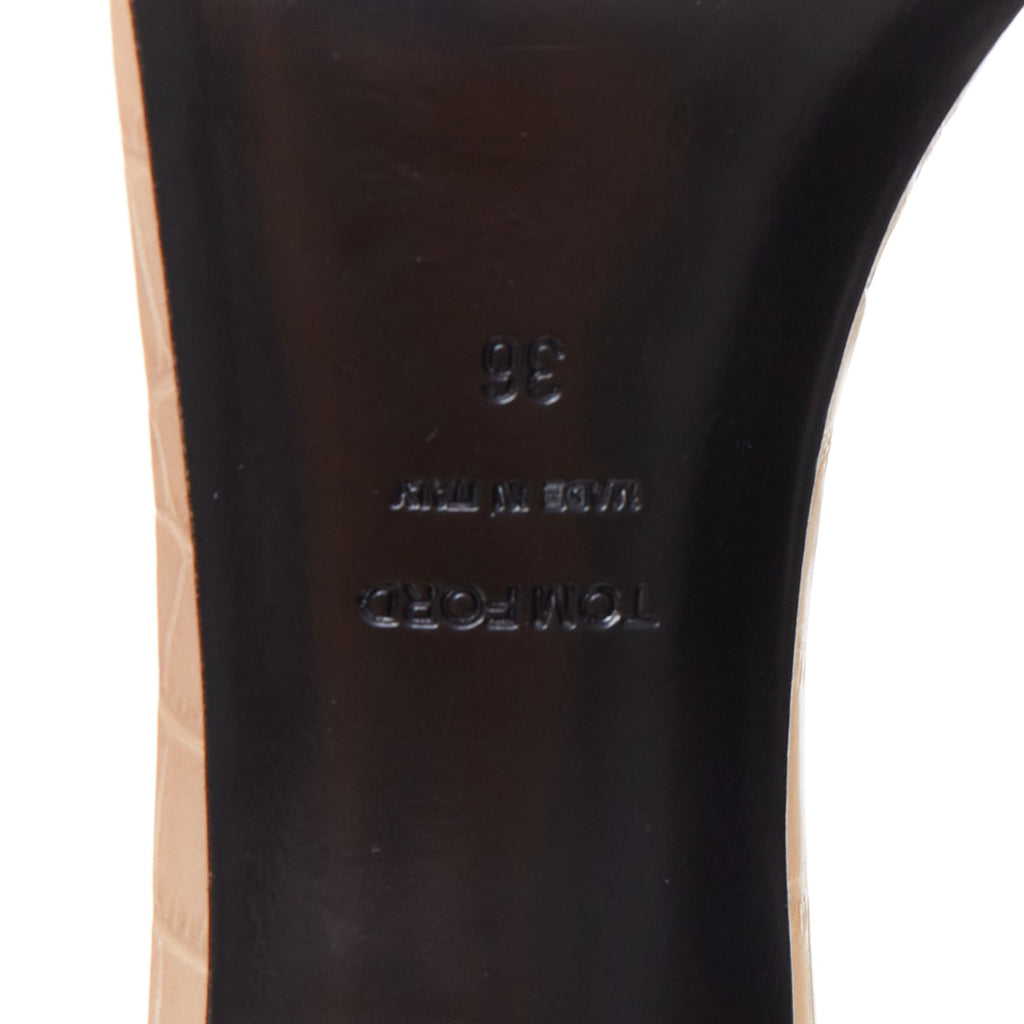 Women's Tom Ford Croc Embossed Leather Sandal