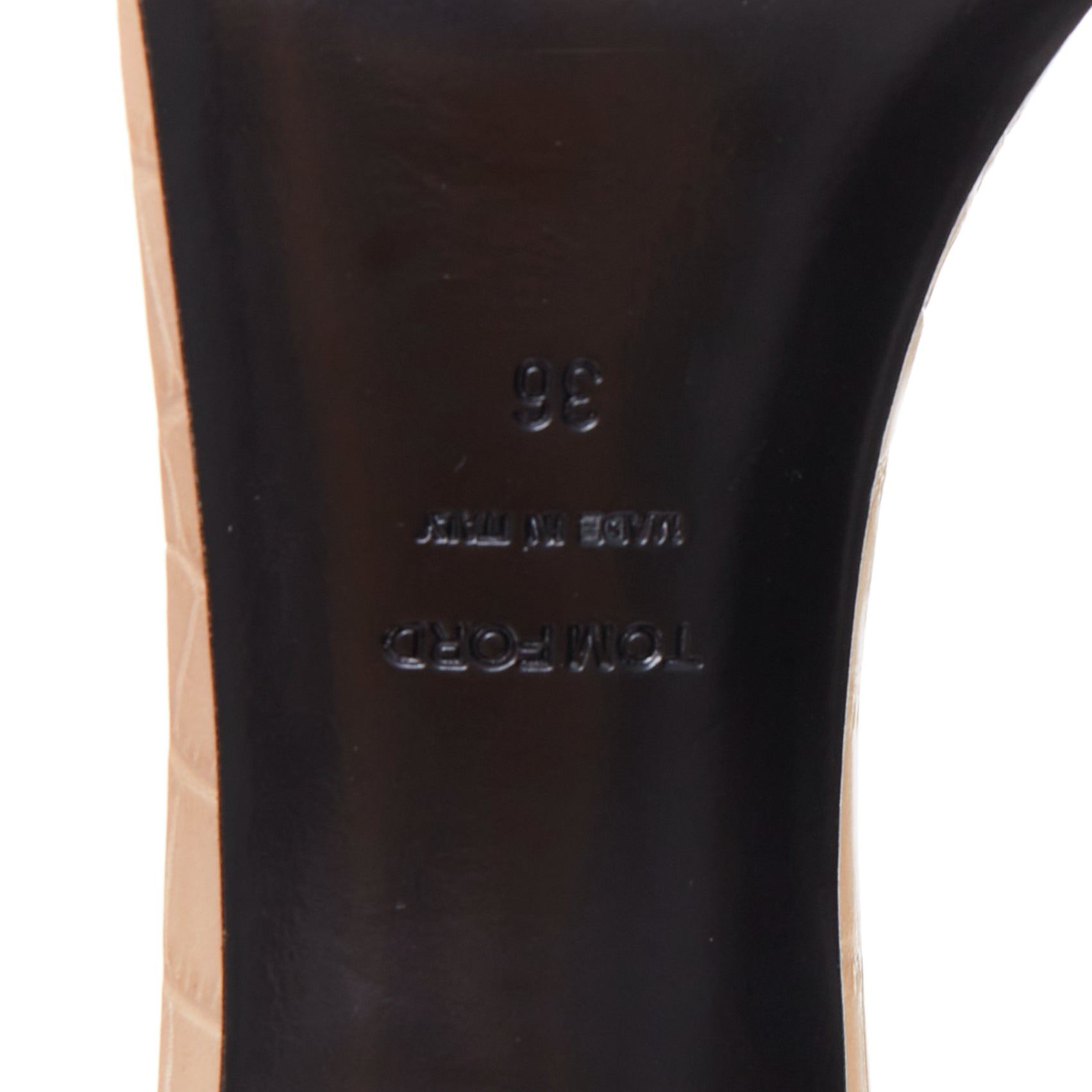 Women's Tom Ford Croc Embossed Leather Sandal