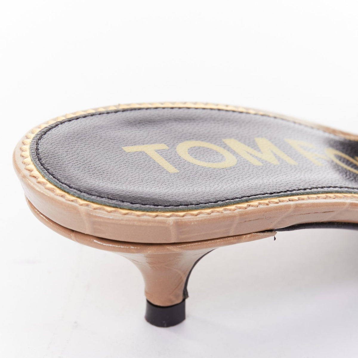 Women's Tom Ford Croc Embossed Leather Sandal