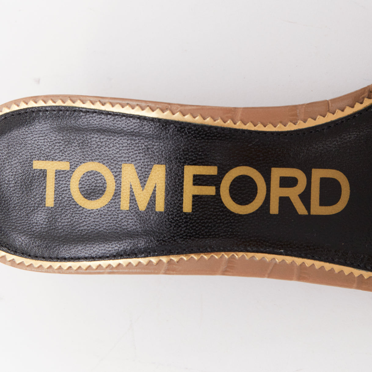 Women's Tom Ford Croc Embossed Leather Sandal