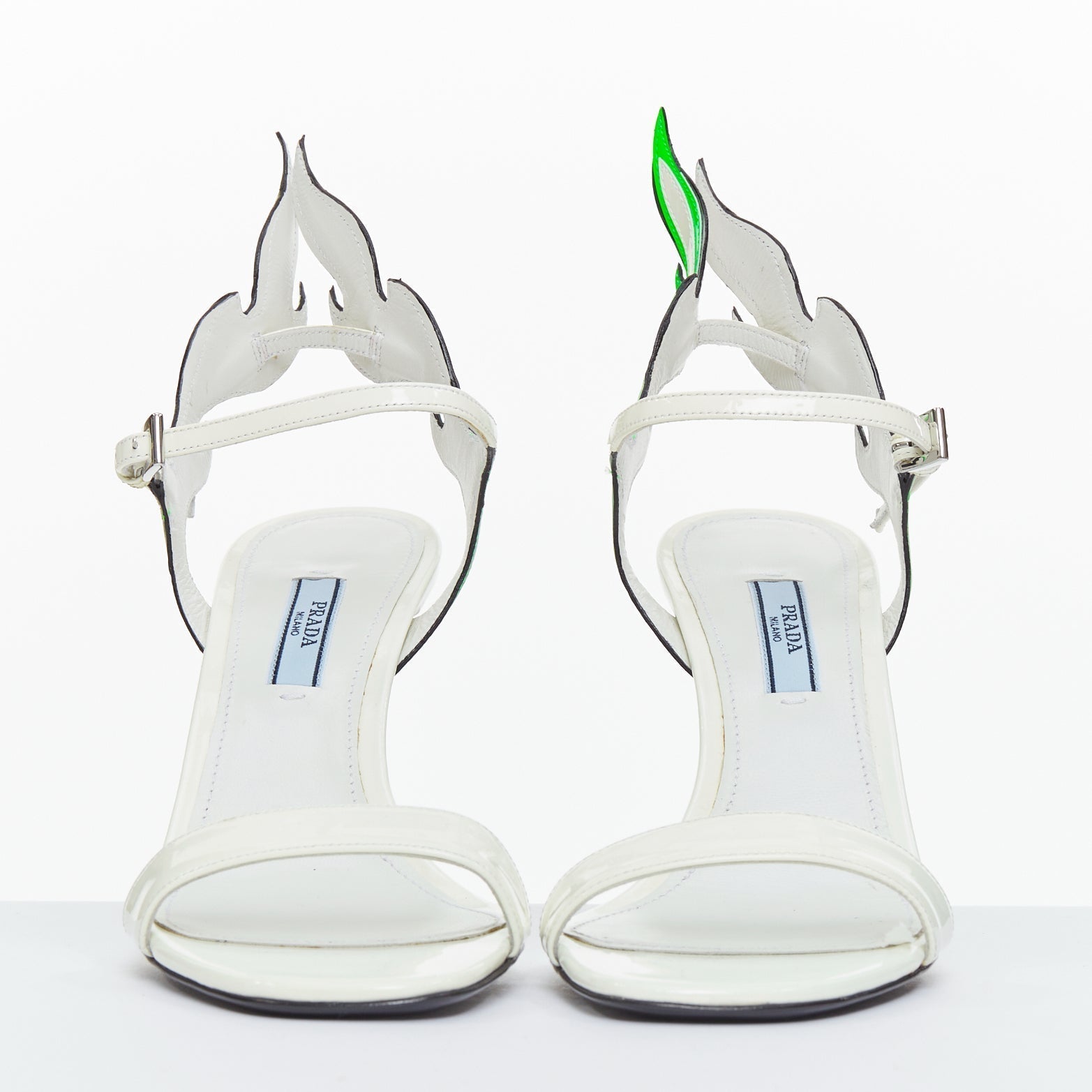 Women's Prada Patent Leather Flame Sandals