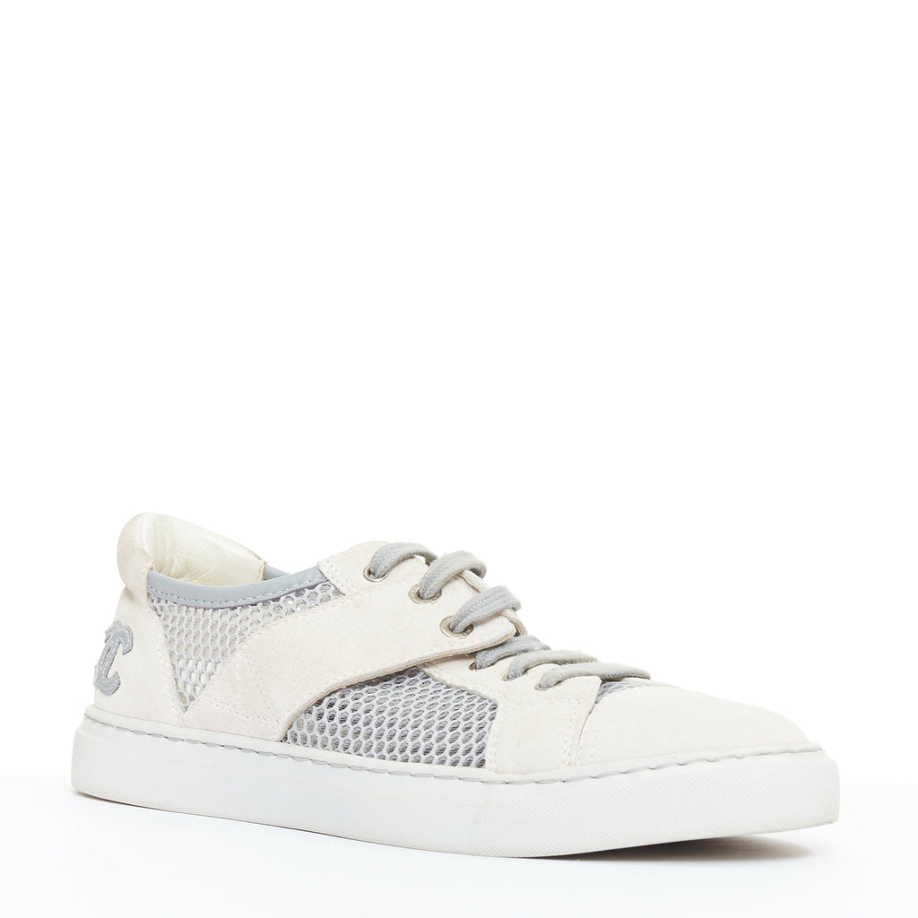 Women's Chanel Mesh Suede Panel Sneakers