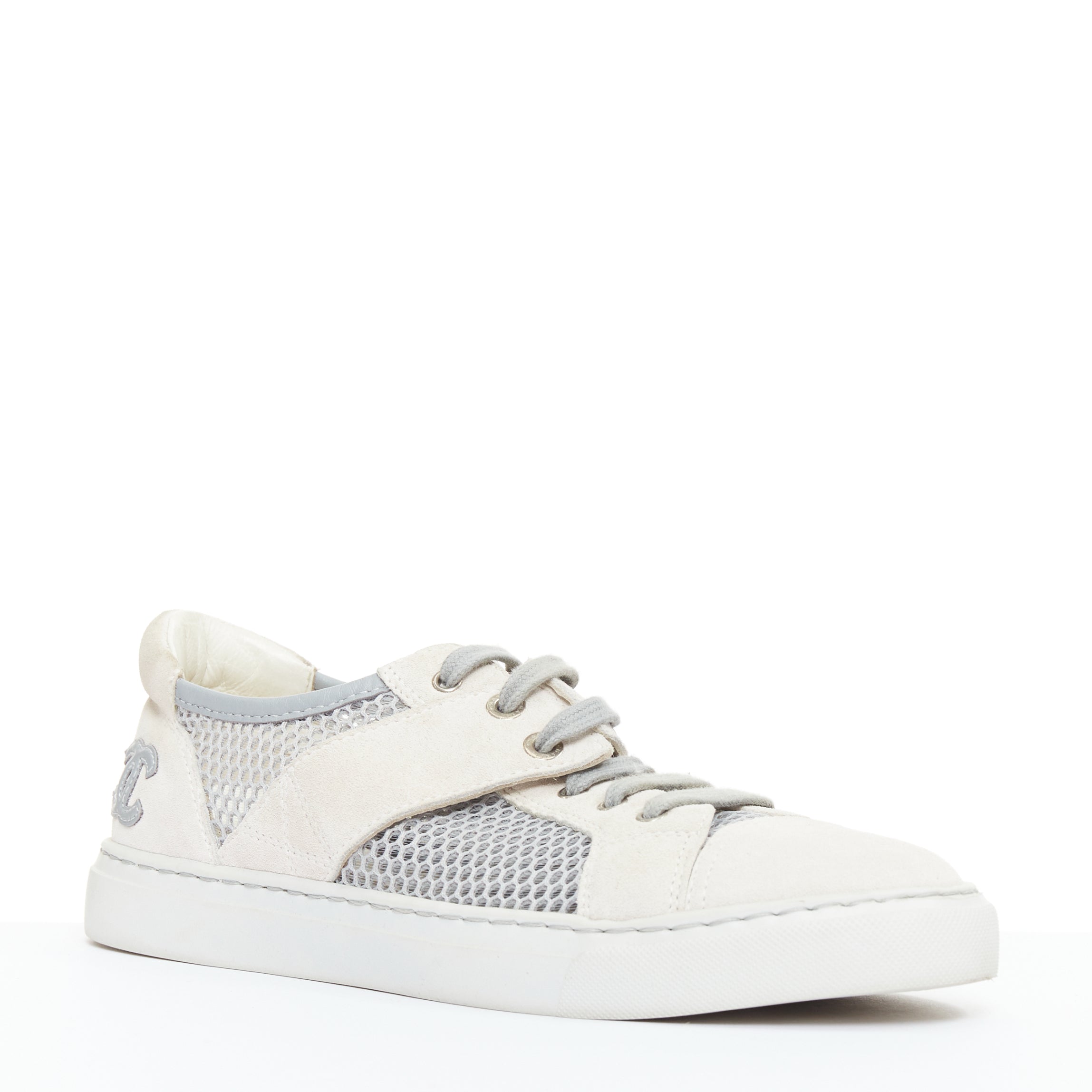 Women's Chanel Mesh Suede Panel Sneakers