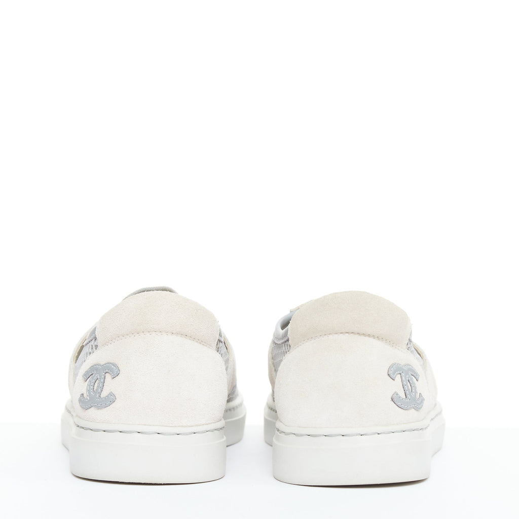 Women's Chanel Mesh Suede Panel Sneakers
