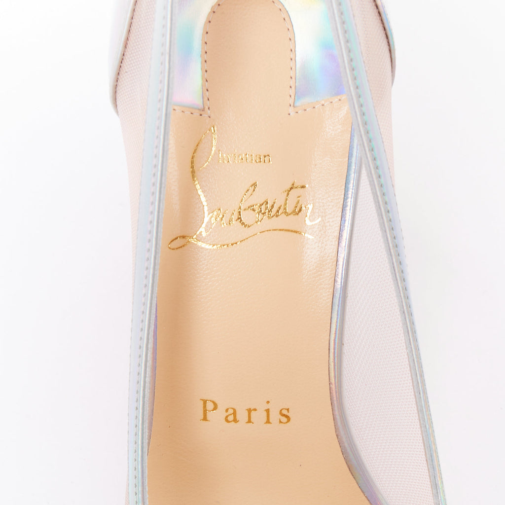 Women's Christian Louboutin Mesh Crystal Heels