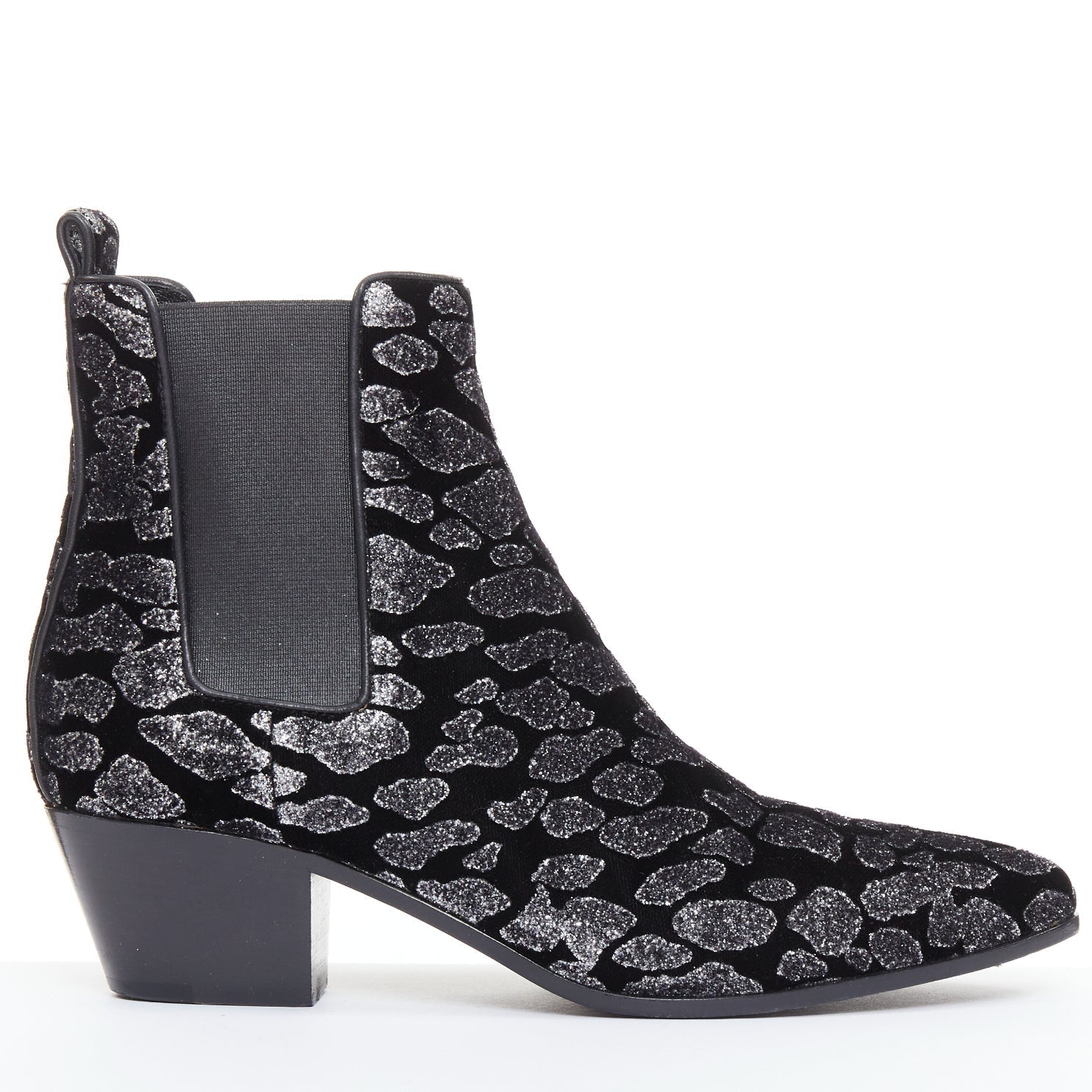 Women's Saint Laurent Velvet Chelsea Boots