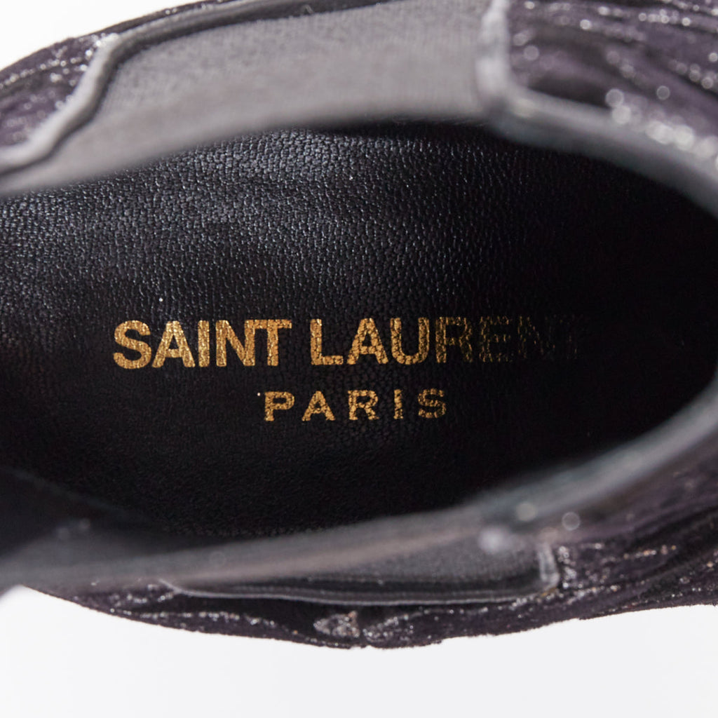 Women's Saint Laurent Velvet Chelsea Boots