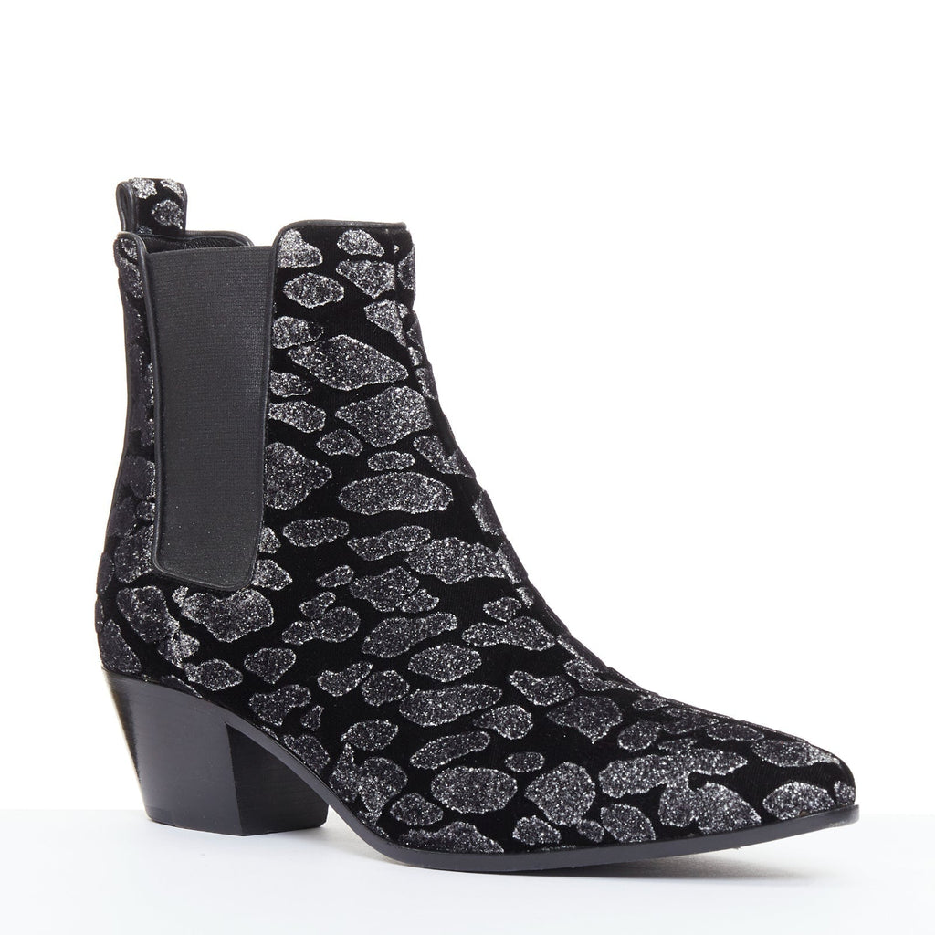 Women's Saint Laurent Velvet Chelsea Boots