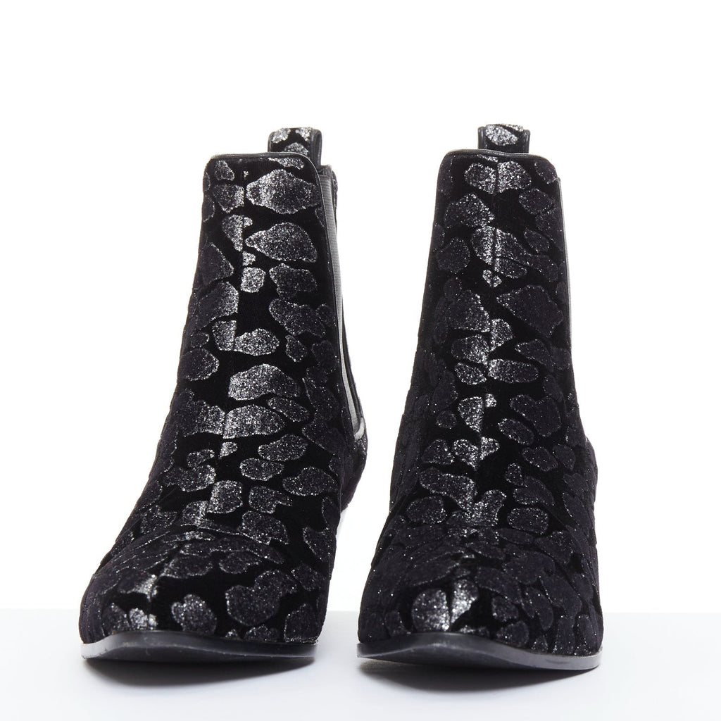 Women's Saint Laurent Velvet Chelsea Boots