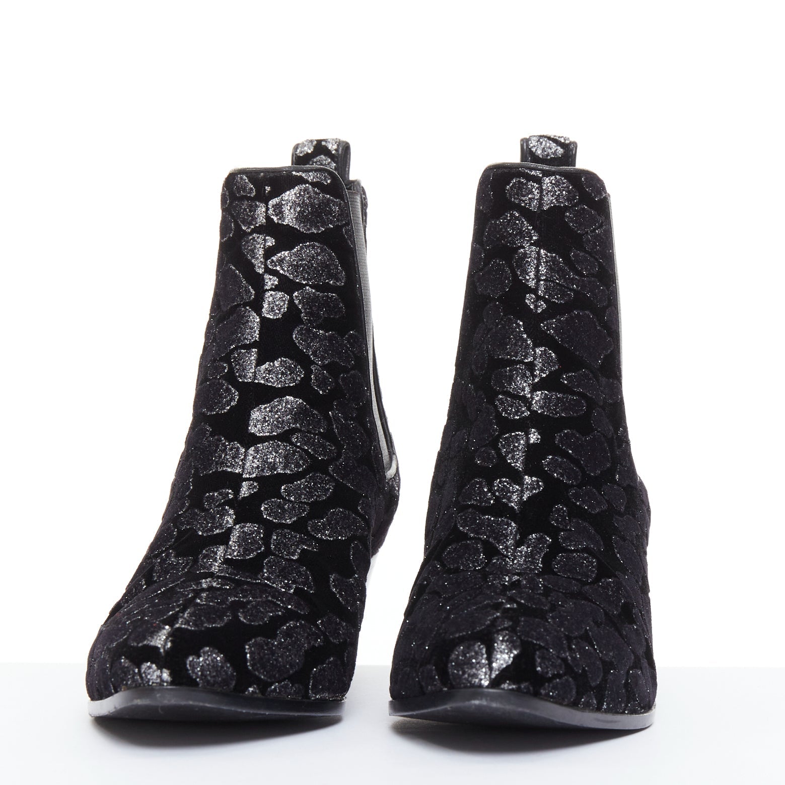 Women's Saint Laurent Velvet Chelsea Boots