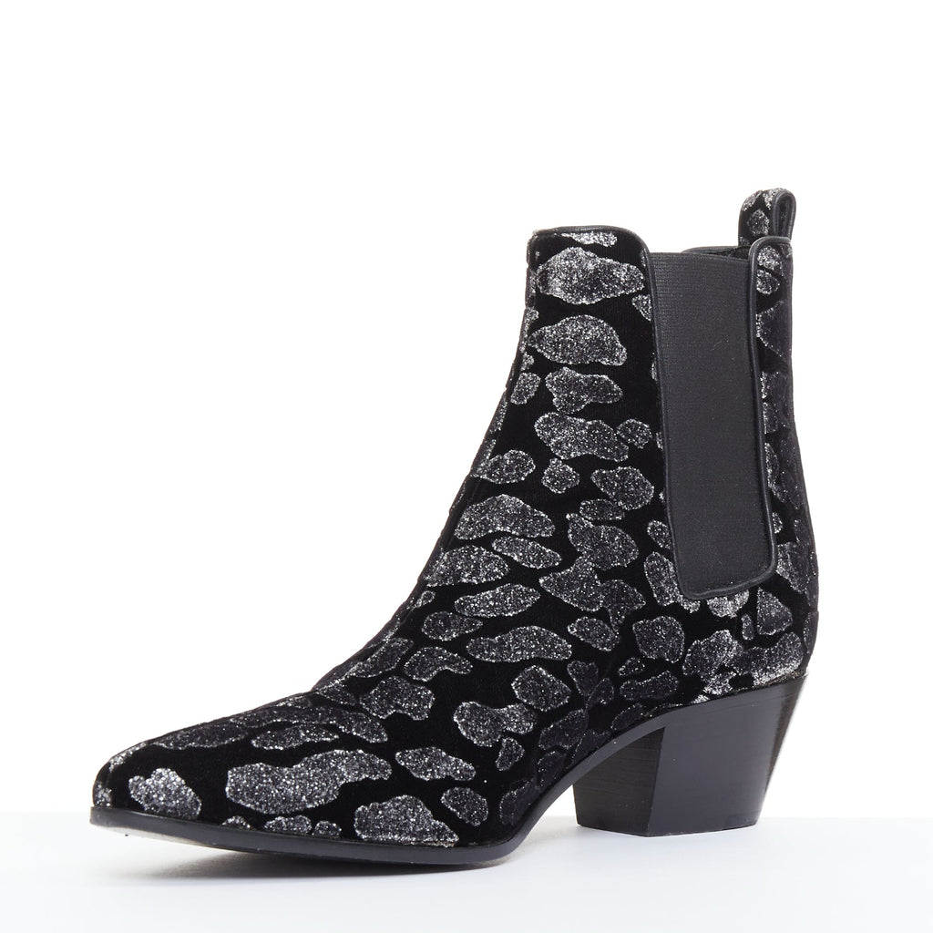 Women's Saint Laurent Velvet Chelsea Boots