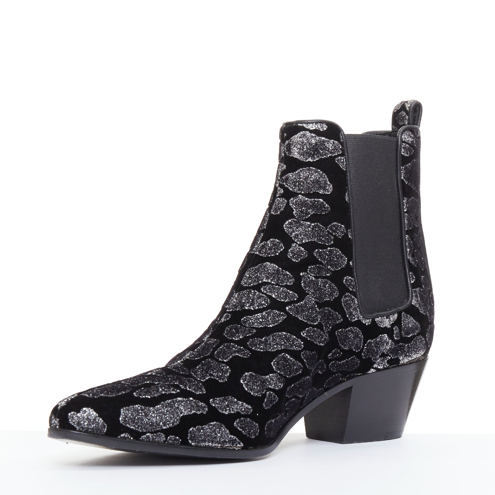 Women's Saint Laurent Velvet Chelsea Boots