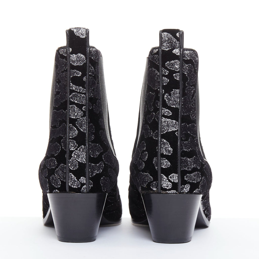 Women's Saint Laurent Velvet Chelsea Boots