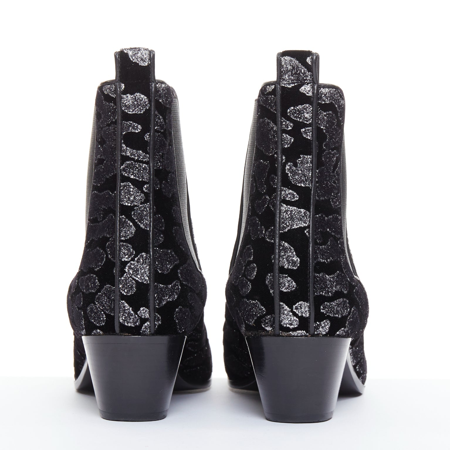 Women's Saint Laurent Velvet Chelsea Boots