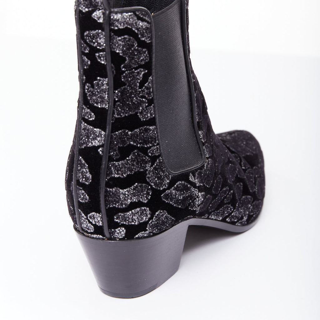 Women's Saint Laurent Velvet Chelsea Boots