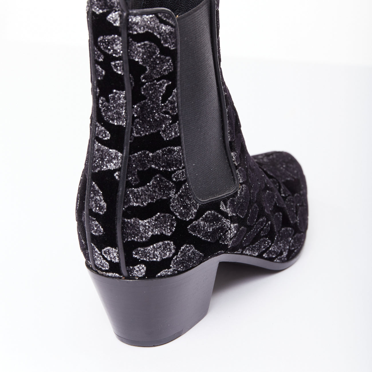 Women's Saint Laurent Velvet Chelsea Boots
