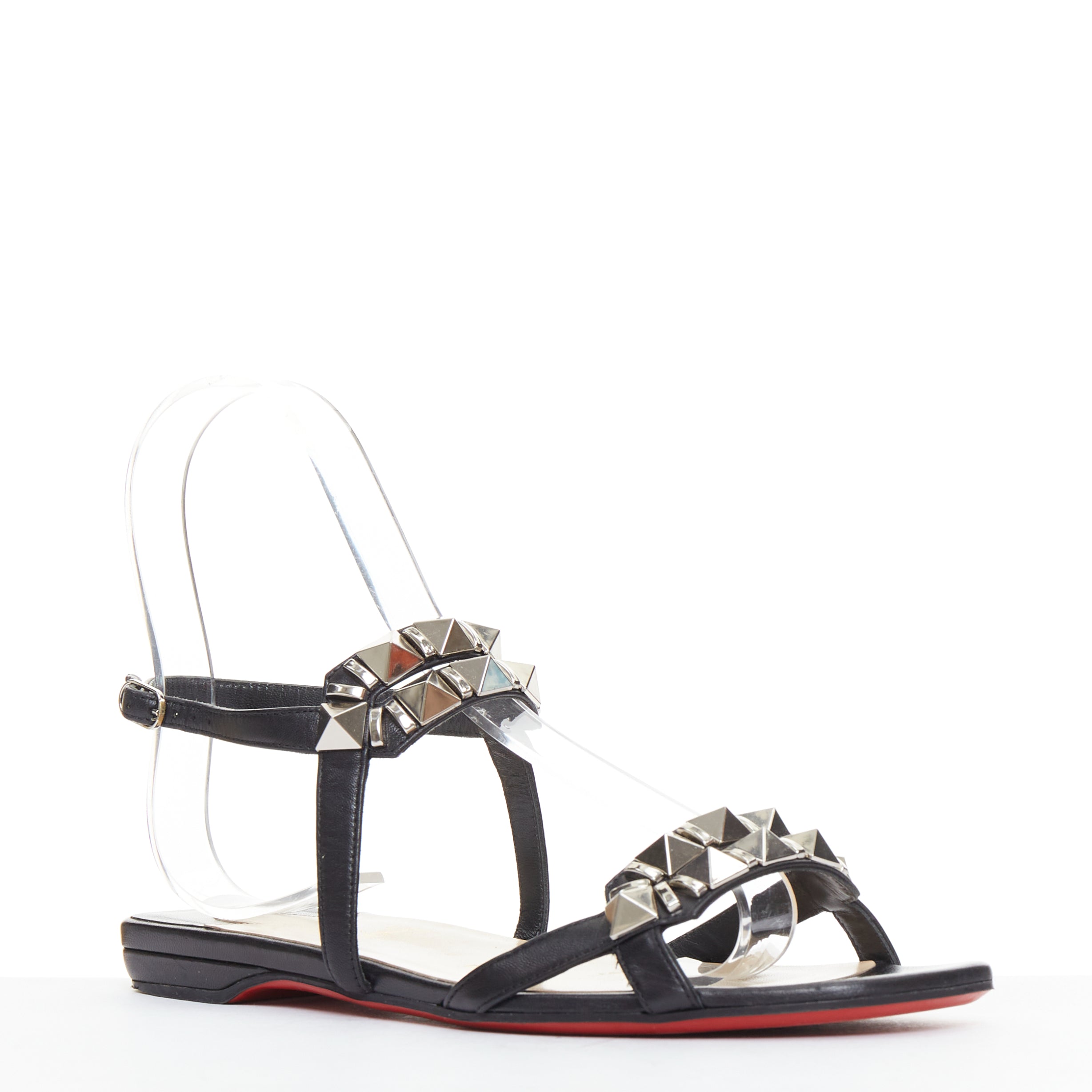 Women's Christian Louboutin Leather Studded Sandals